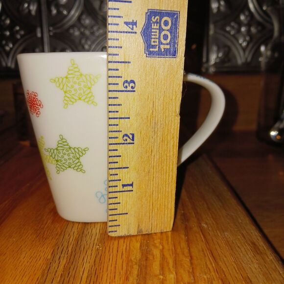 2005 Starbucks Holiday Cup Stars & Snowflakes Ceramic Christmas Coffee Tea 2PC - Picture 5 of 13